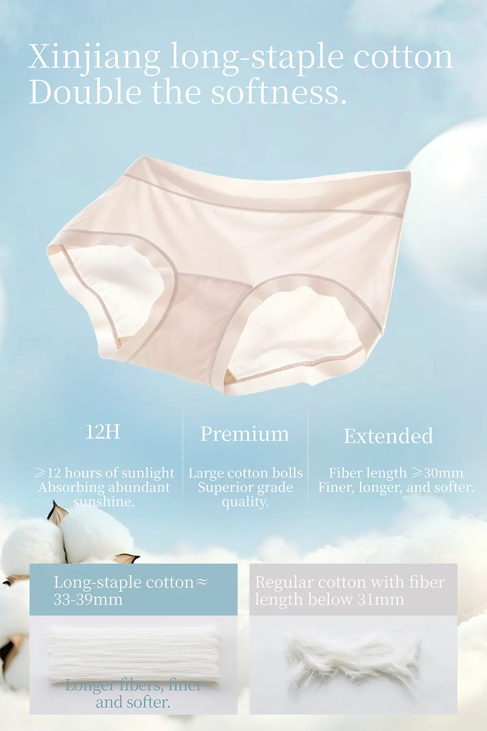 3Pcs/Lot Cotton Mid Waist No Ride Up Seamless Panties