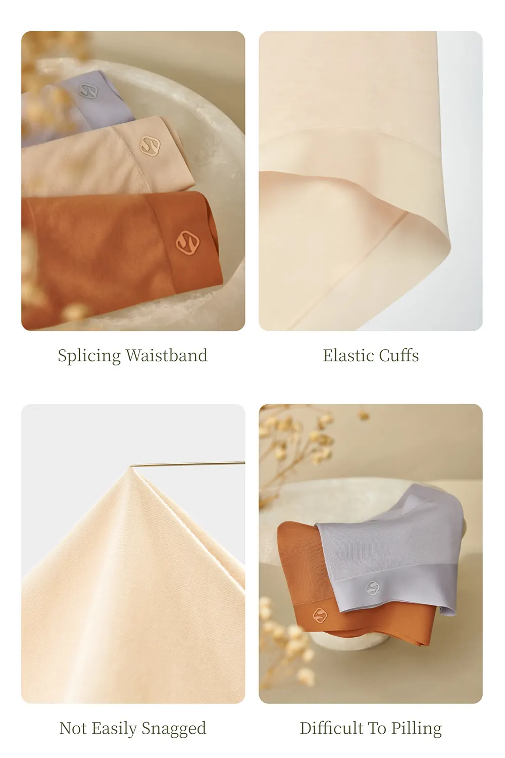 3Pcs/Lot Modal Mid Waist 5A Antibacterial Stretch Panties
