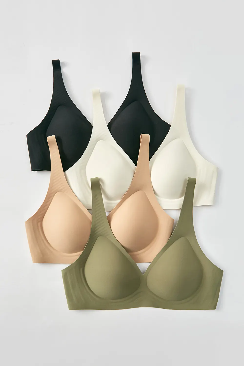 Push Up Seamless Wireless Deep V Supportive Bra