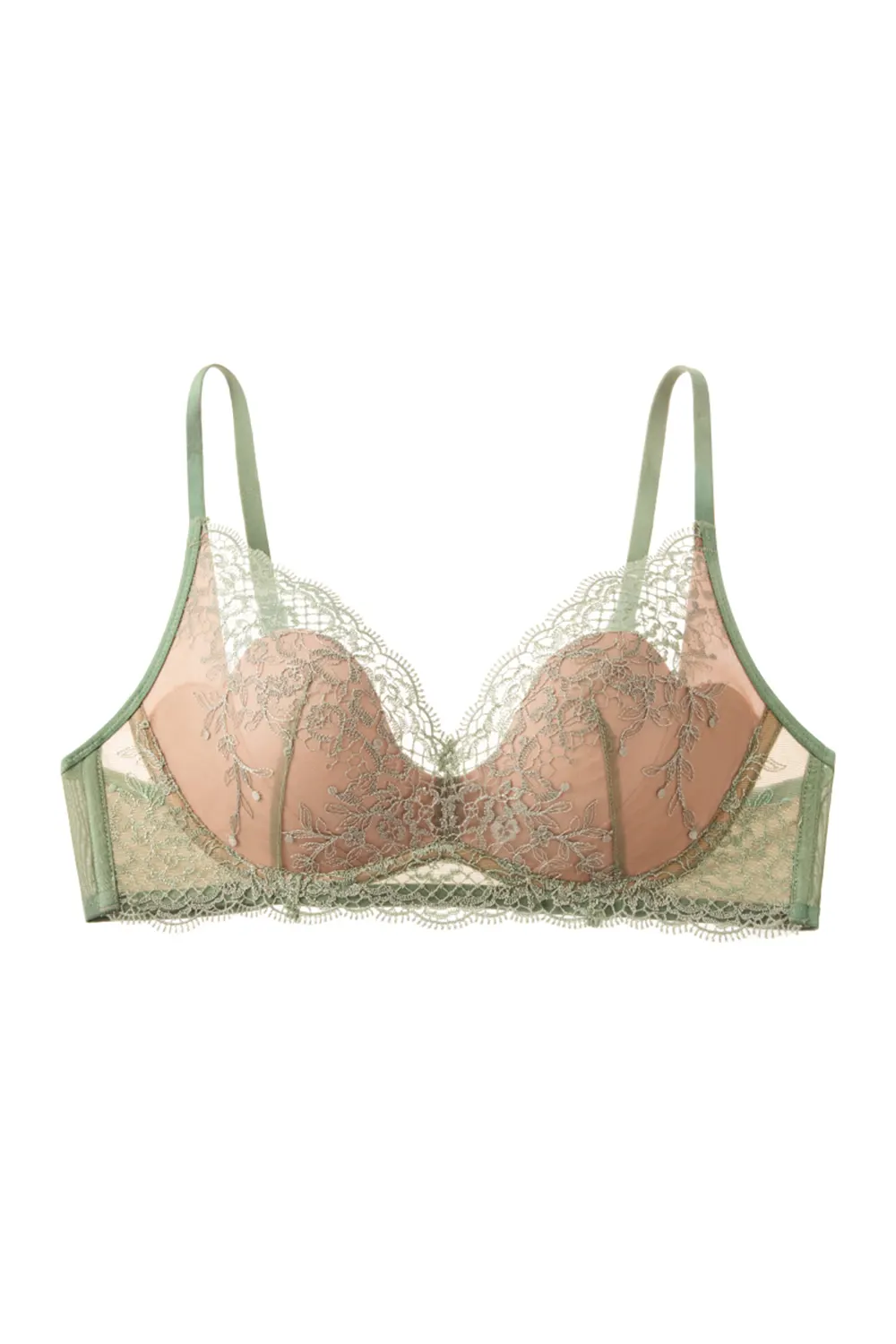 Floral Embroidery Wireless Sexy Lace Bra