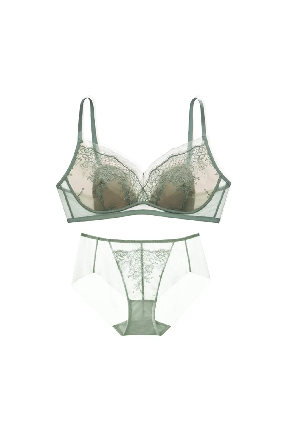 Embroidered Lace Plus Size Lingerie Set