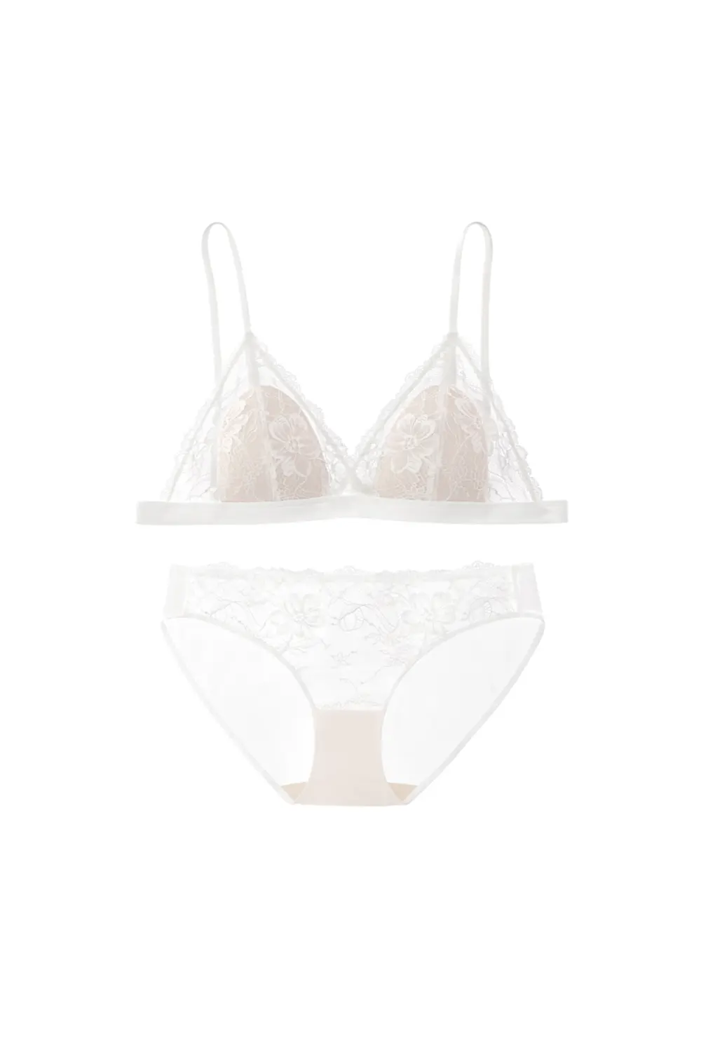 Summer Lace Triangle Cup Bras Set