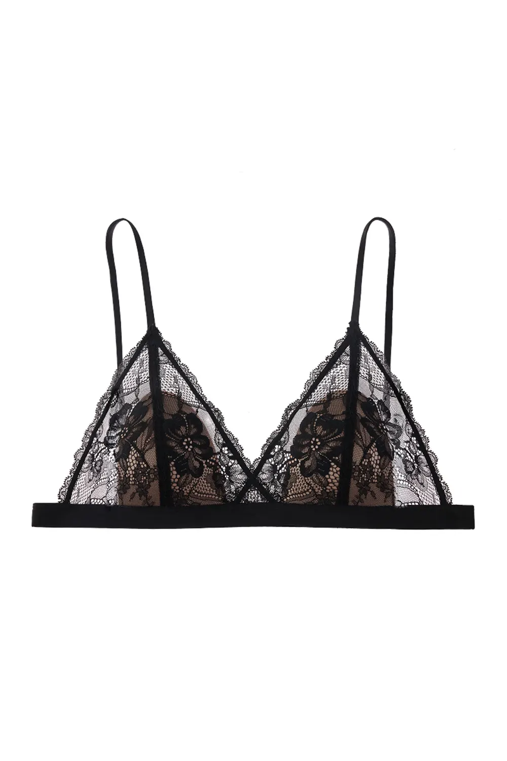 French Lace Plunge Triangle Cup Bras