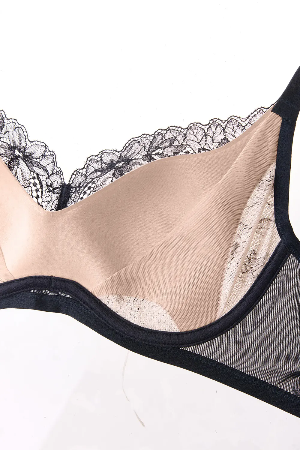 Plus Size Push Up Soft Support Minimizer Thin Lace Bra