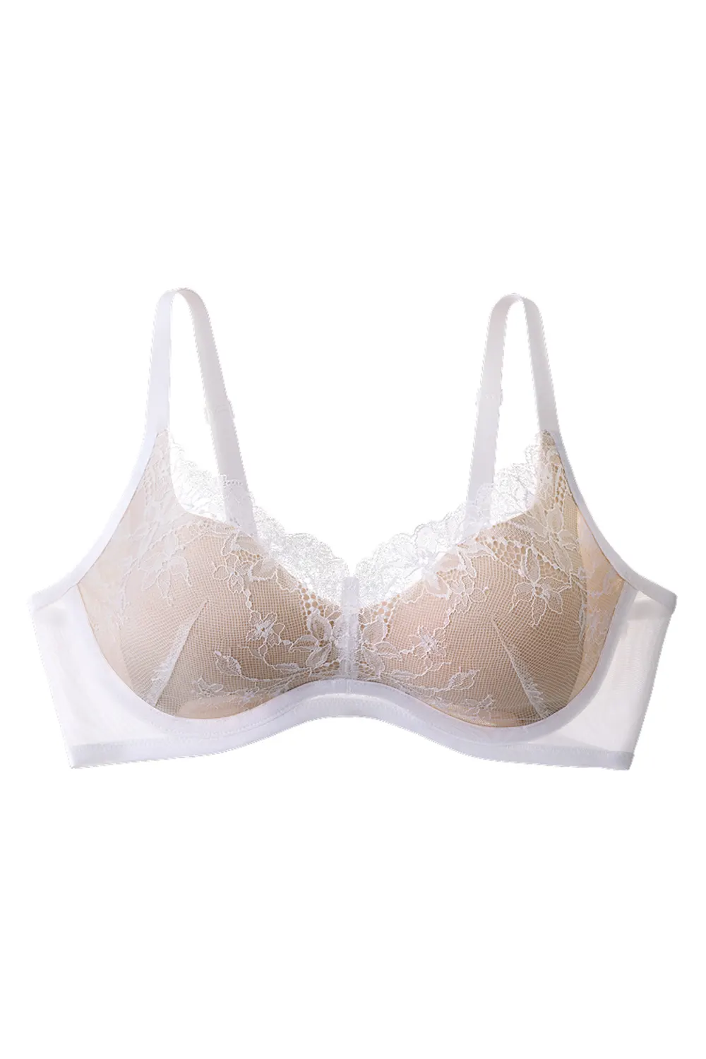 Plus Size Push Up Soft Support Minimizer Thin Lace Bra