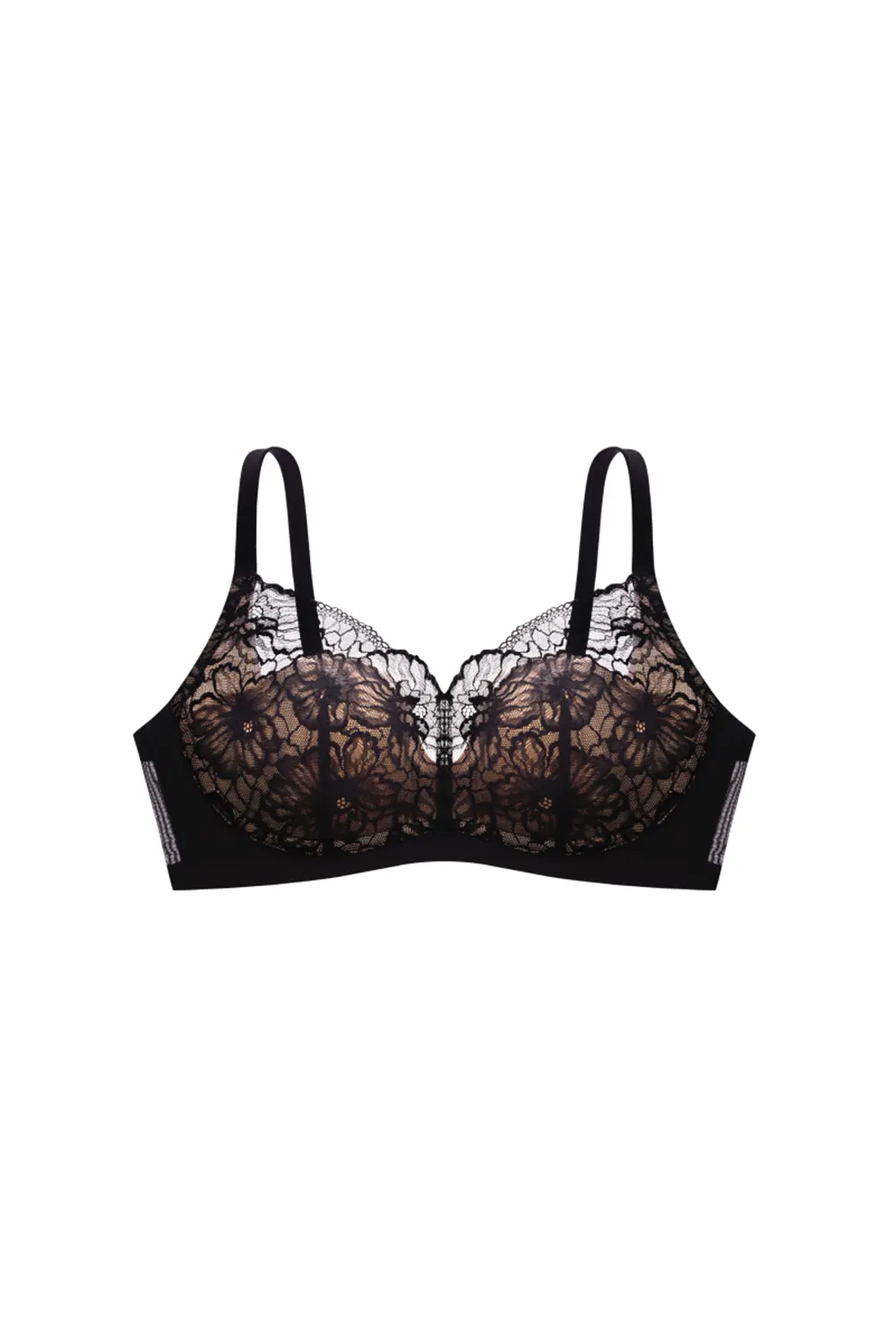 Plus Size Push Up Full Coverage Floral Lace Bra