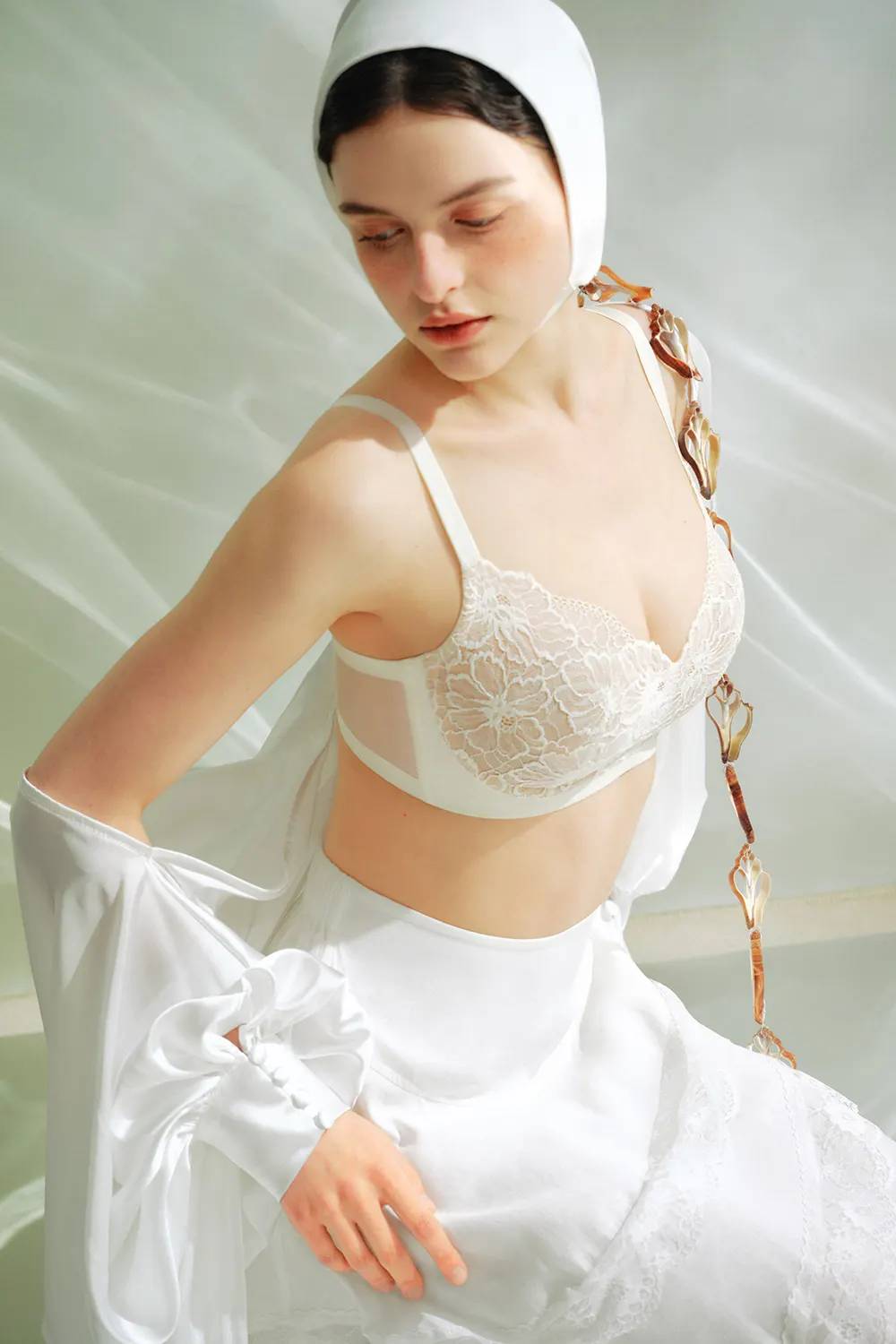 Plus Size Push Up Full Coverage Floral Lace Bra
