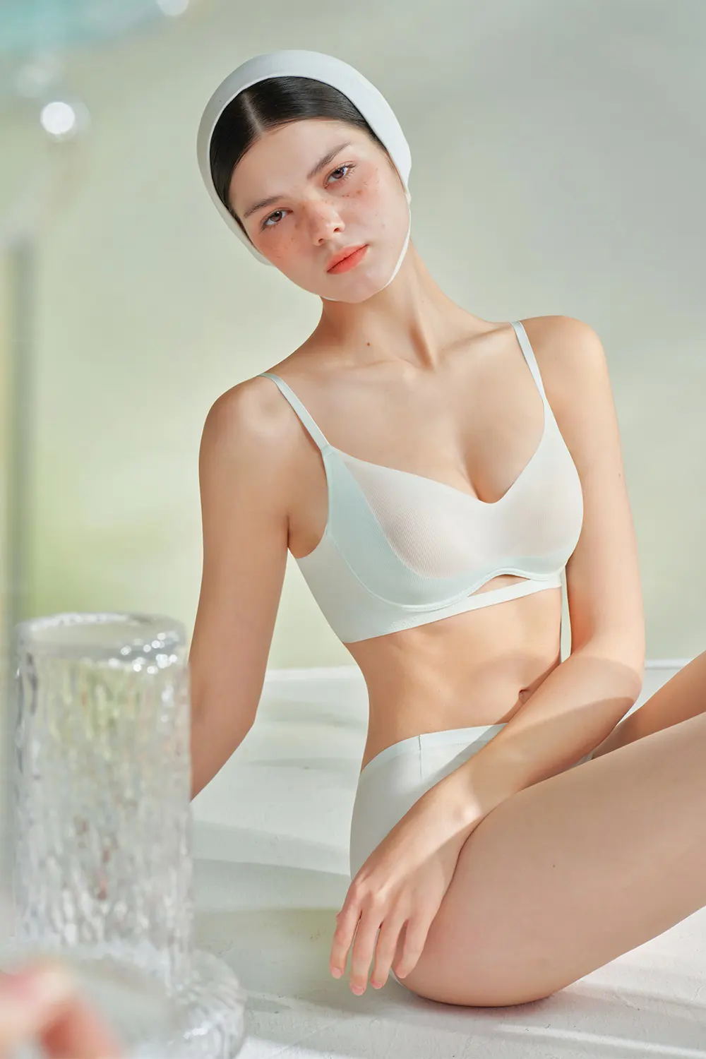 Cooling Wireless Push Up Thin Seamless Bra