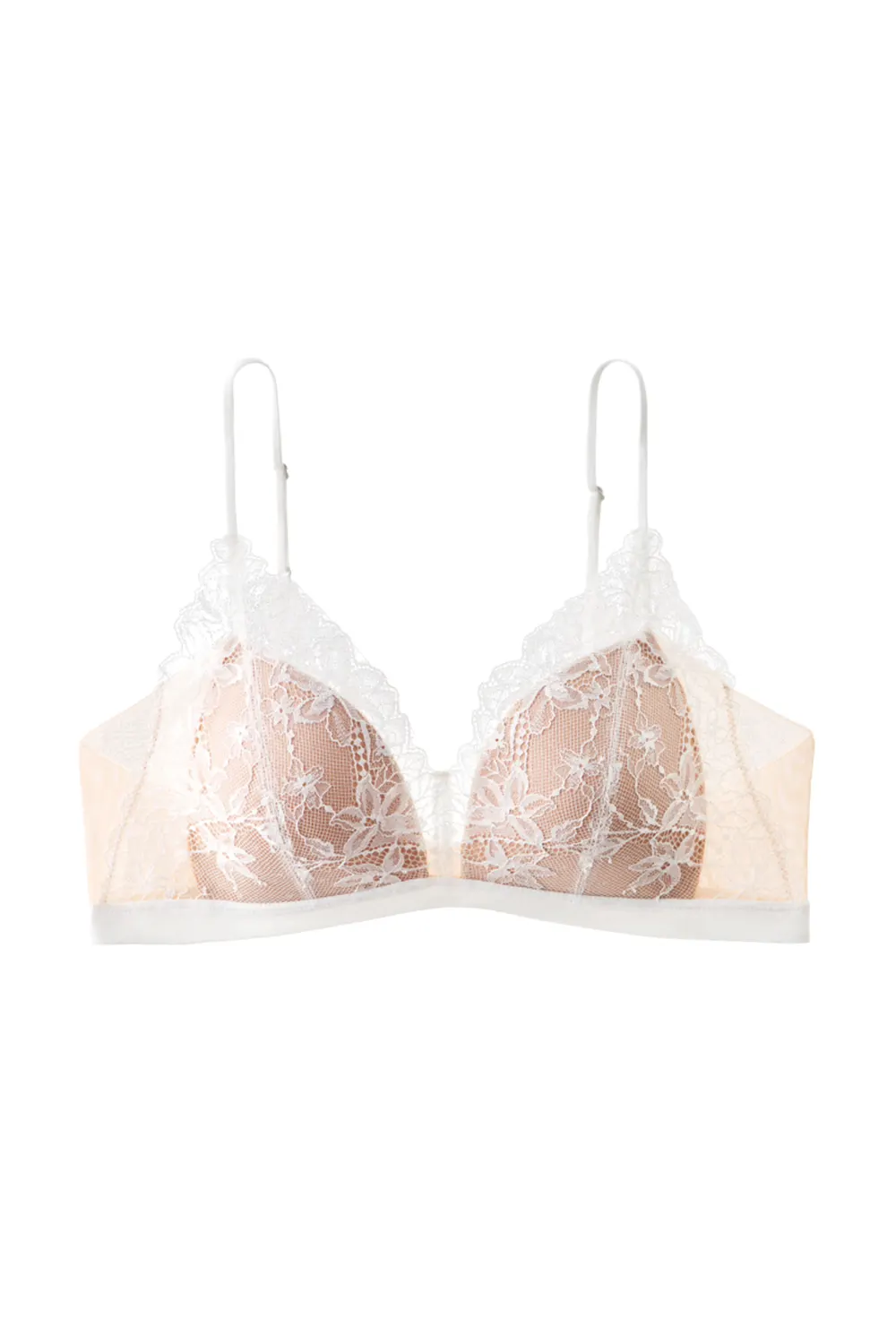 Sexy Lace Triangle Cup  Backless Wireless Ultra-Thin Romantic French Bra