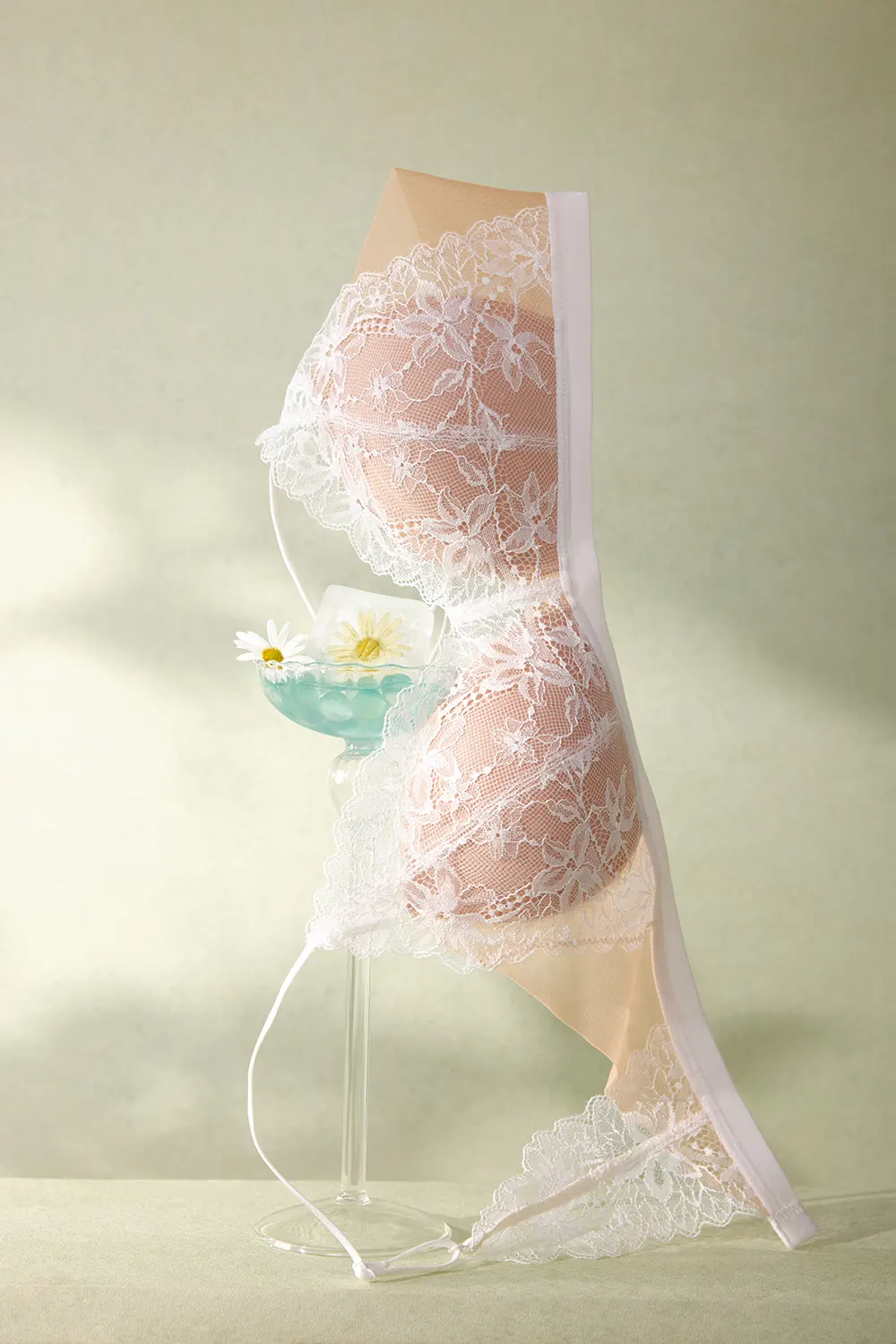 Sexy Lace Triangle Cup  Backless Wireless Ultra-Thin Romantic French Bra