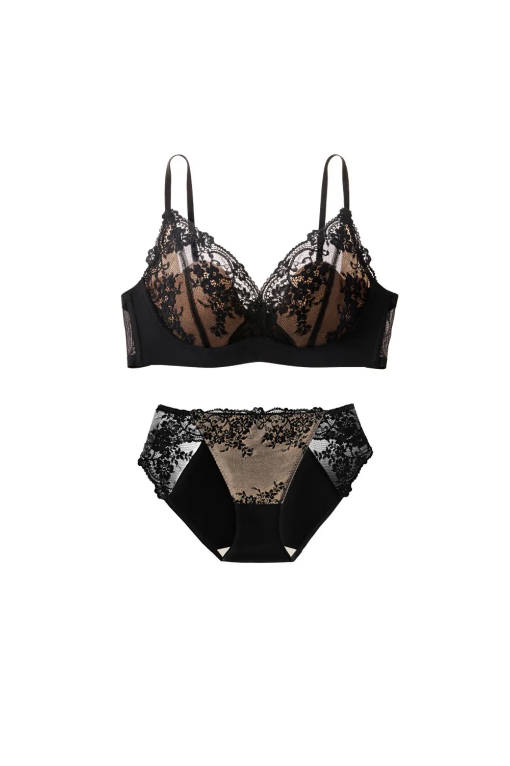 Wireless Floral Lace Bras Set