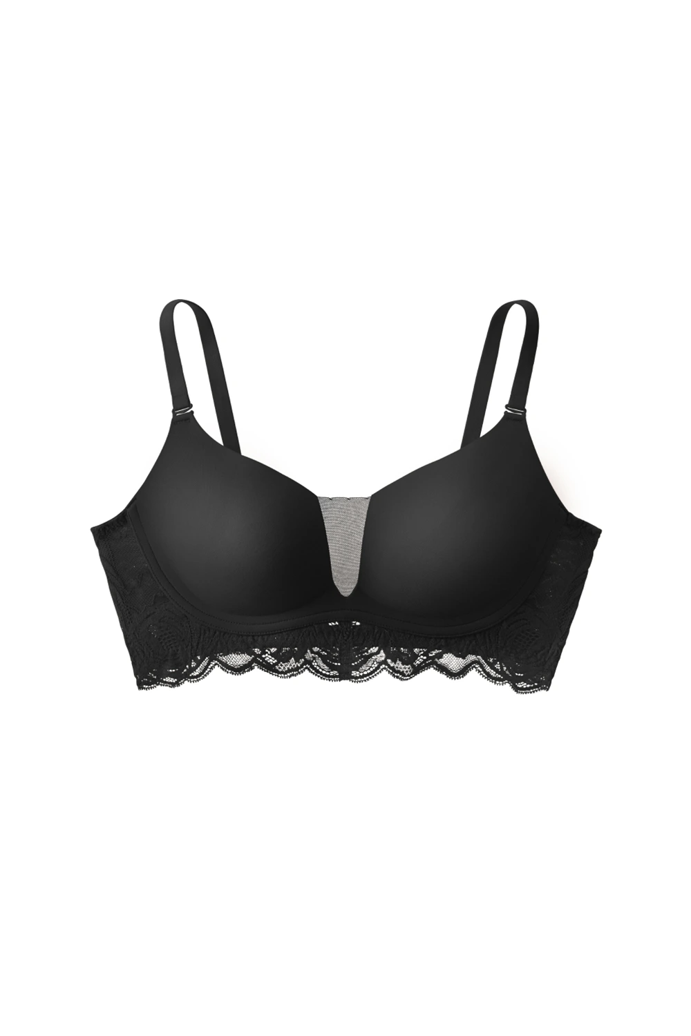 Plunge Lace Mesh Push Up Wireless Small Chest Bras