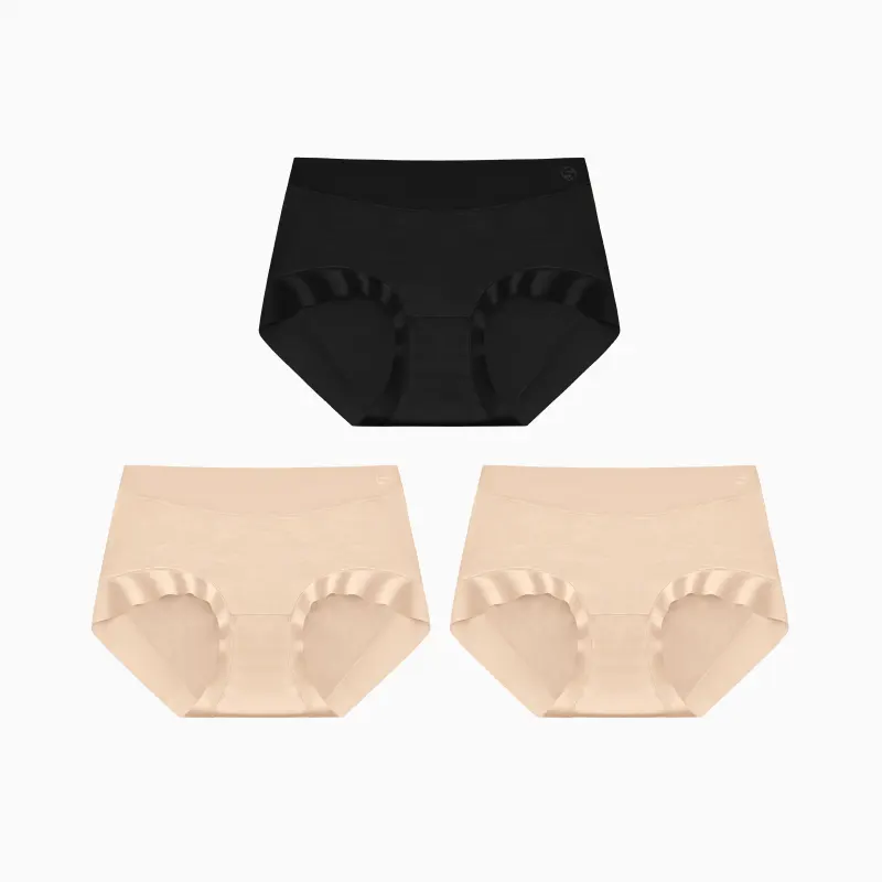 3Pcs/Lot Modal Mid Waist 5A Antibacterial Stretch Panties
