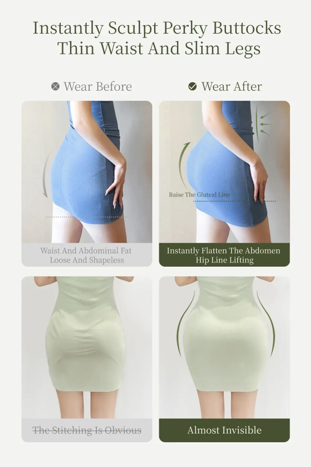 Slim Butt Lifting Seamless Tummy Control Faja Body Shaper Shorts