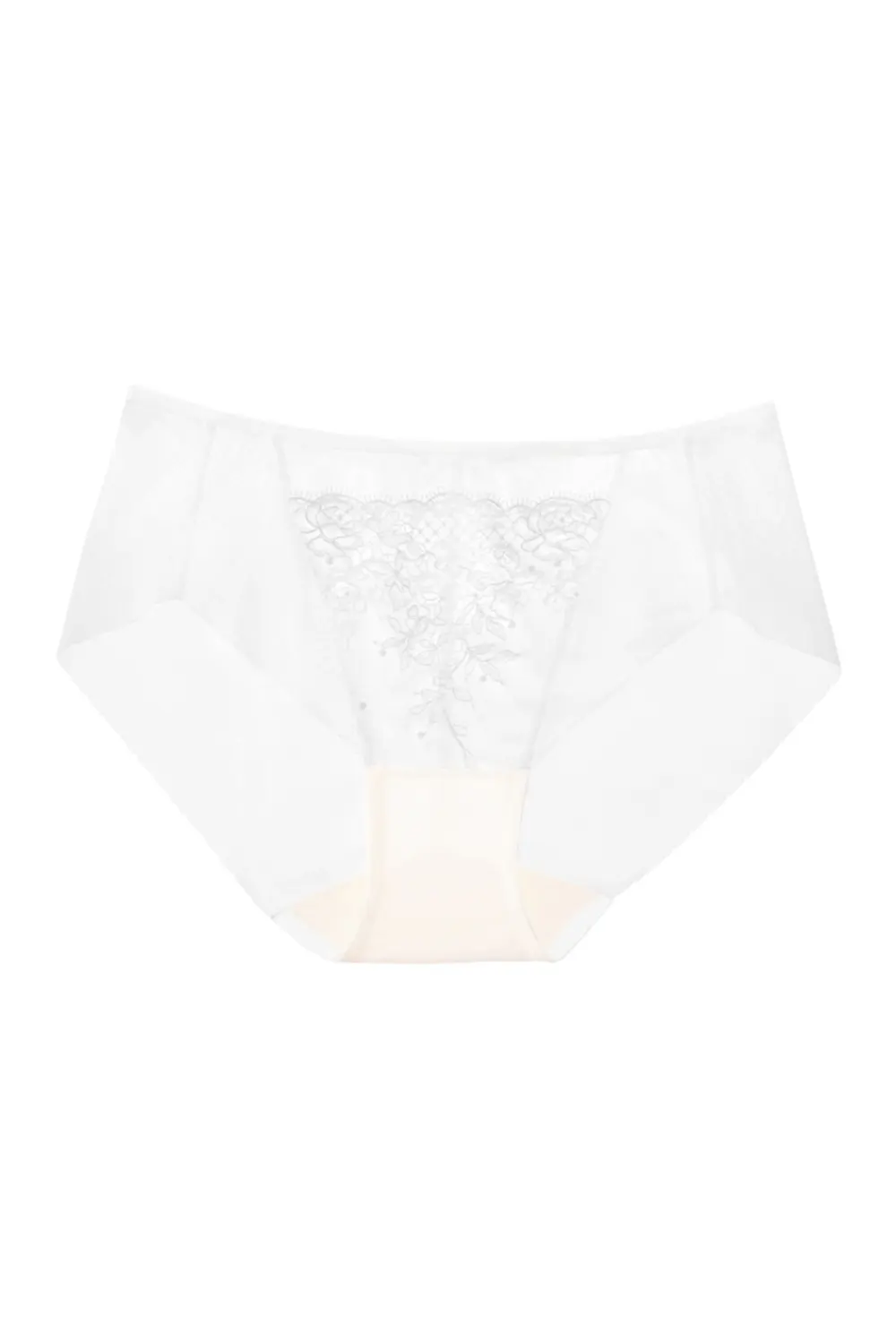 Lace Embroidered Mid Waist Thin Breathable Panties