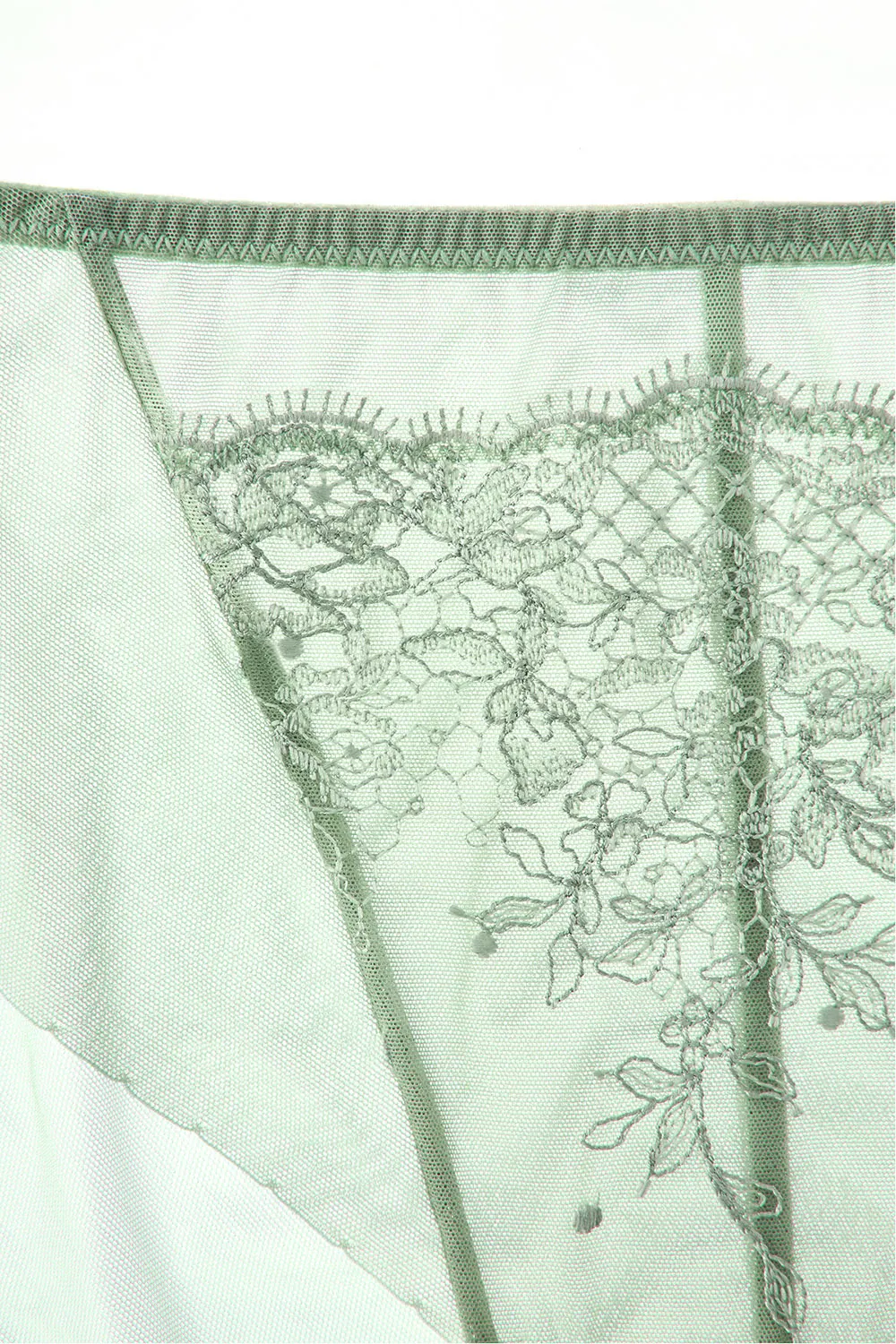 Lace Embroidered Mid Waist Thin Breathable Panties