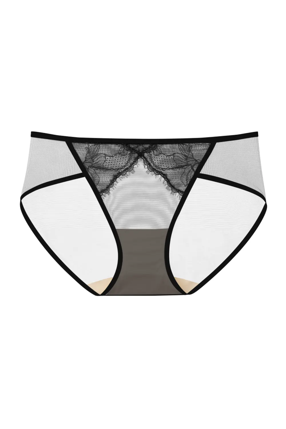 Lace Mid Waist French Breathable Briefs