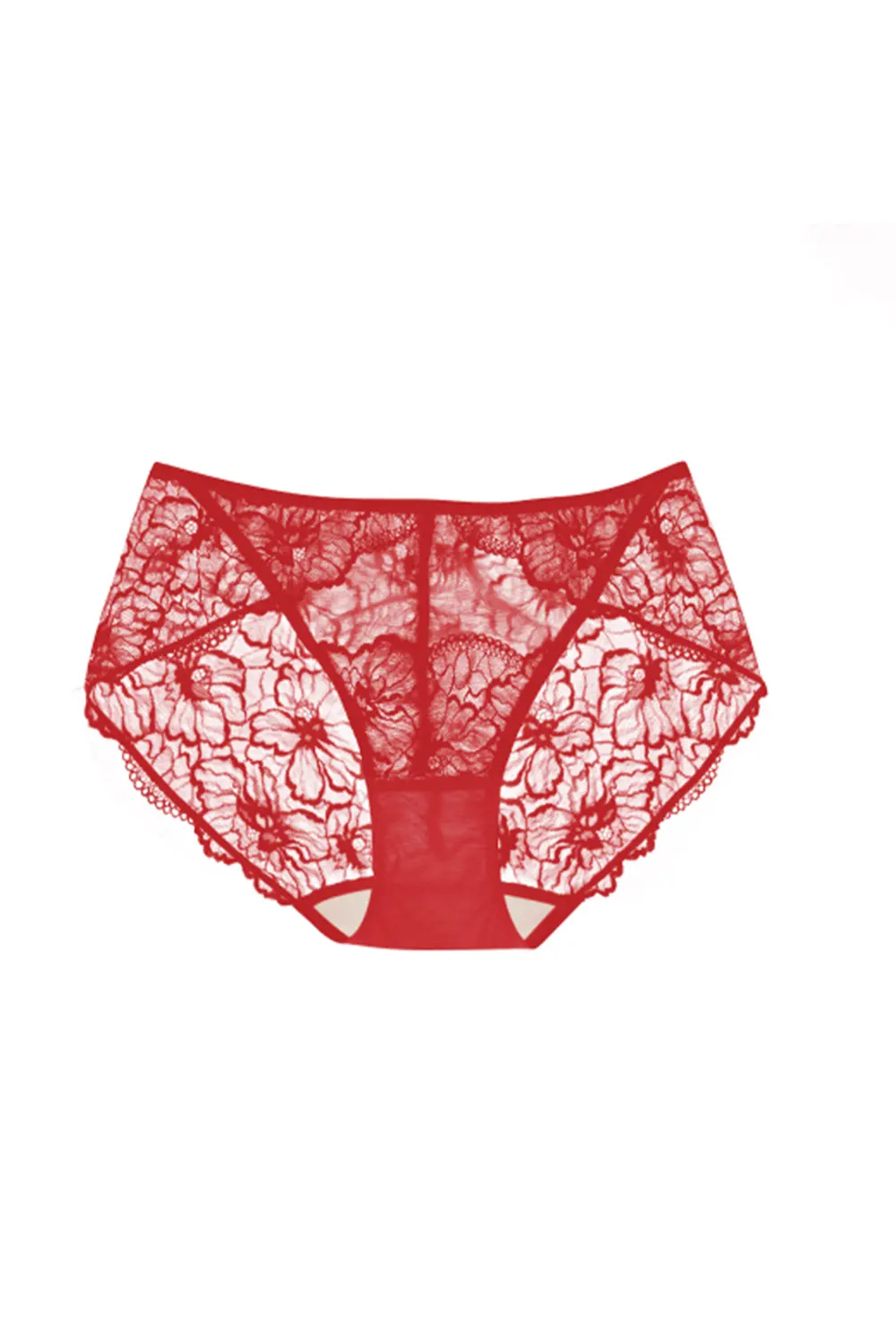 French Mid Waist Breathable Antibacterial Lace Panties