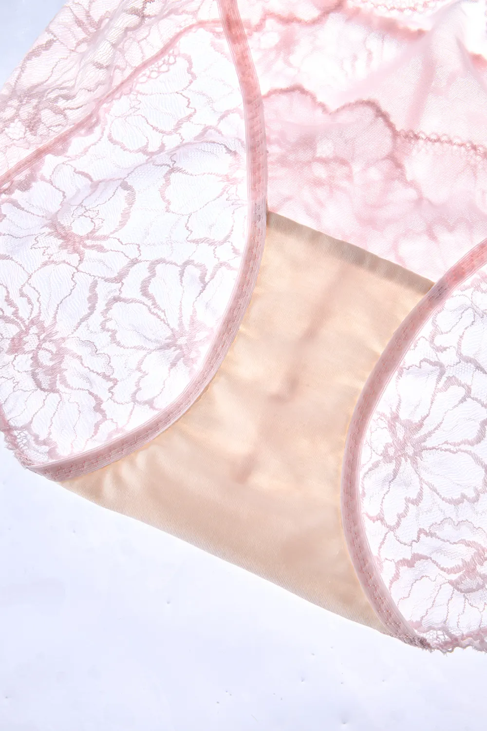 French Mid Waist Breathable Antibacterial Lace Panties