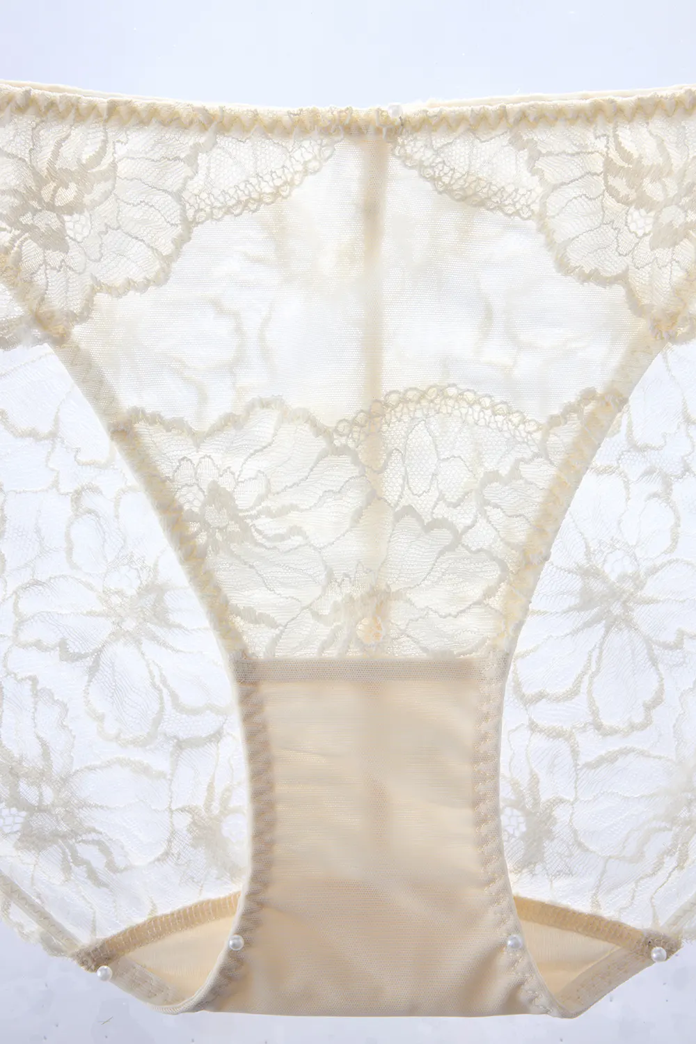 French Mid Waist Breathable Antibacterial Lace Panties