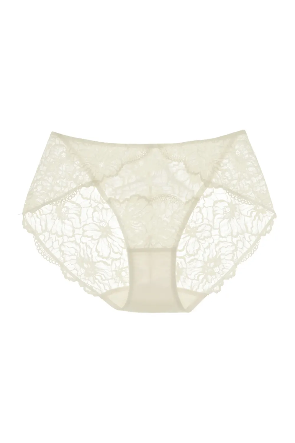 French Mid Waist Breathable Antibacterial Lace Panties