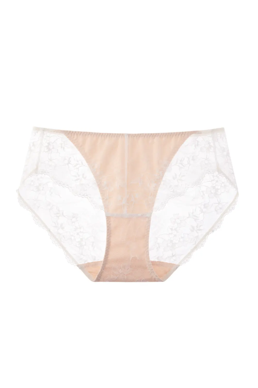 Mid Waist Breathable Thin French Lace Brief