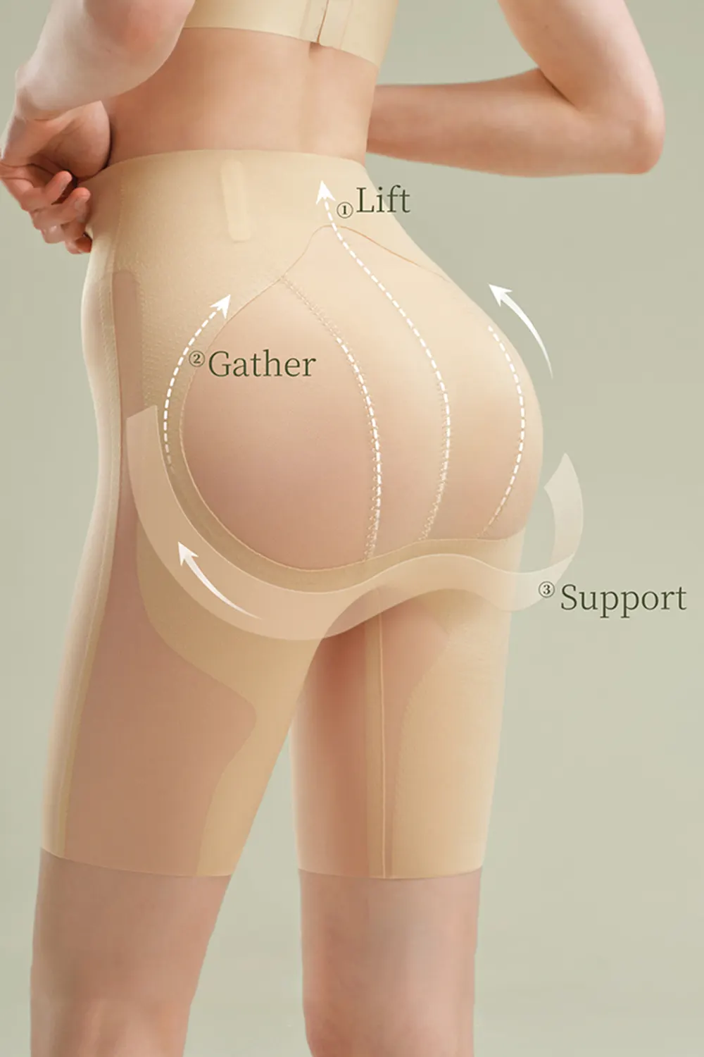 Sexy Mid Waist Invisible Seamless Butt Lifting Shapewear
