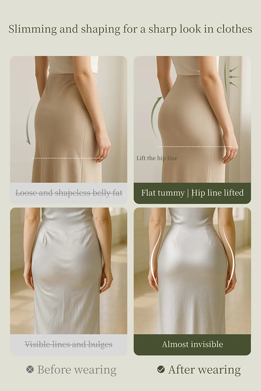 Sexy Mid Waist Invisible Seamless Butt Lifting Shapewear