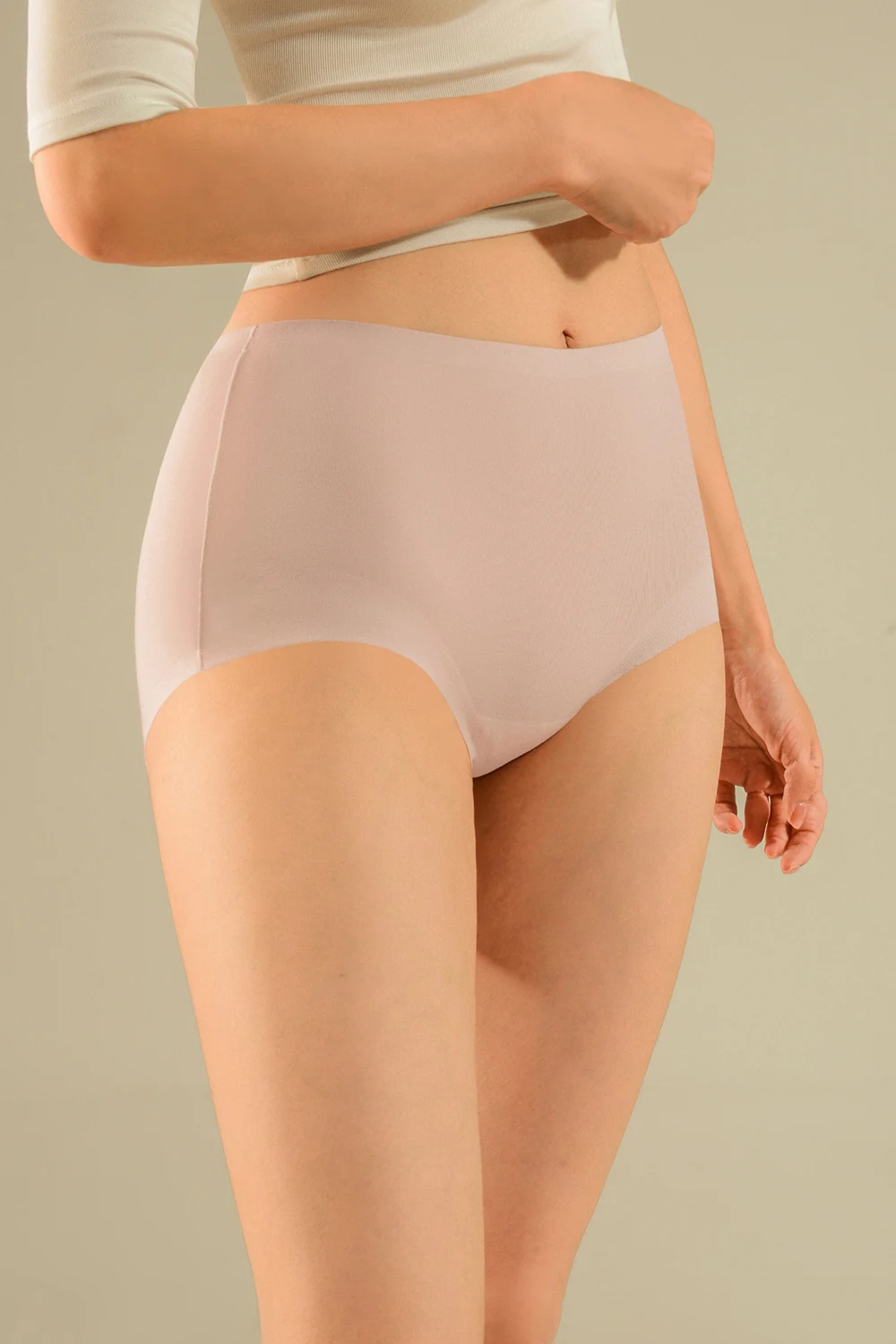 No Show Mid Waist Cotton Crotch Modal Seamless Panties