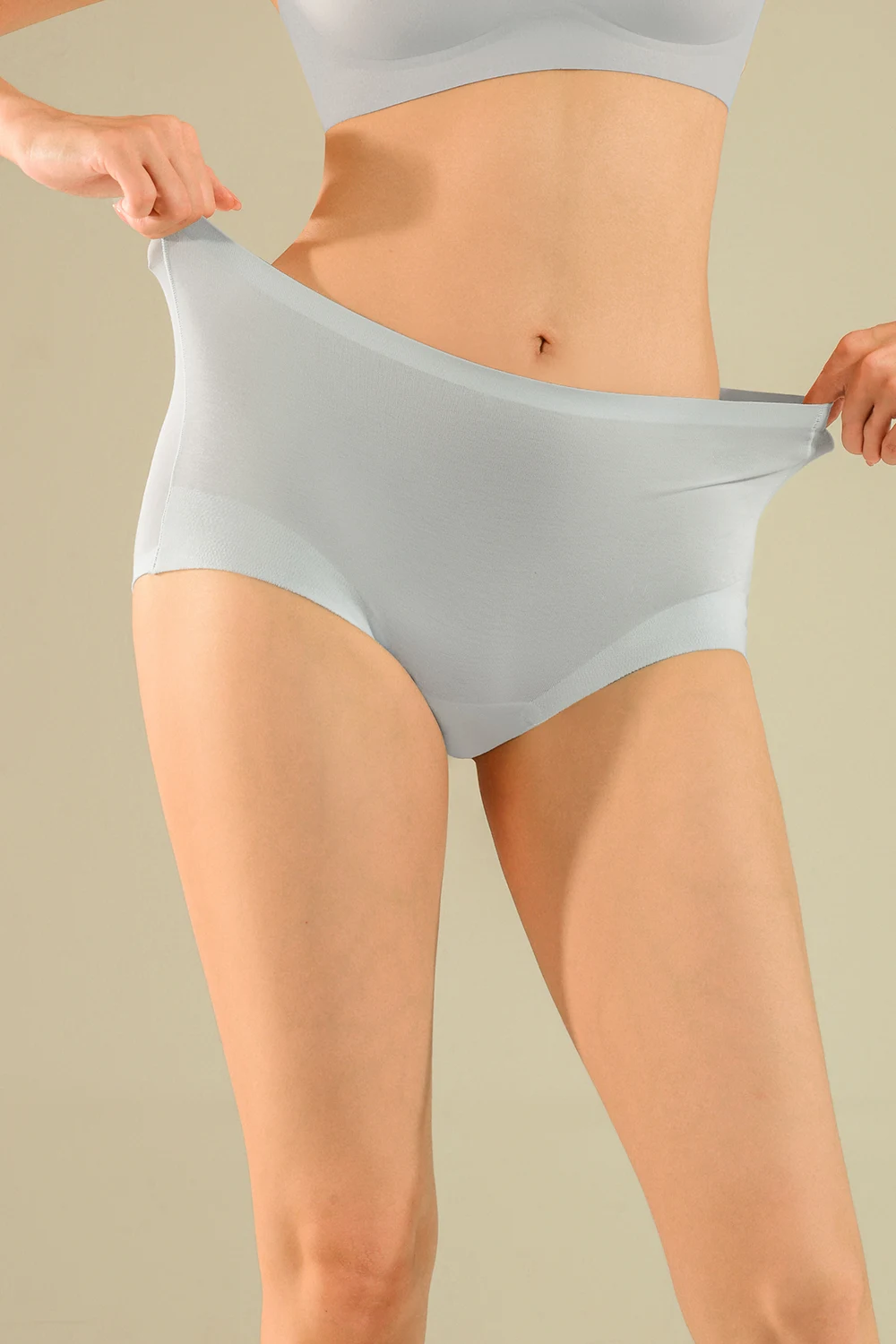 No Show Mid Waist Cotton Crotch Modal Seamless Panties