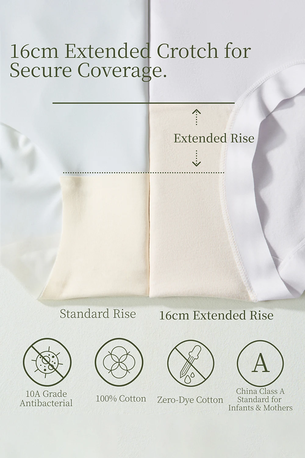 Mid Waist 10A Antibacterial Breathable Invisibles Brief