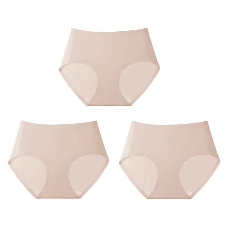 3pcs/Lot Summer Invisible Mid-waist Breathable Ice Silk Panties