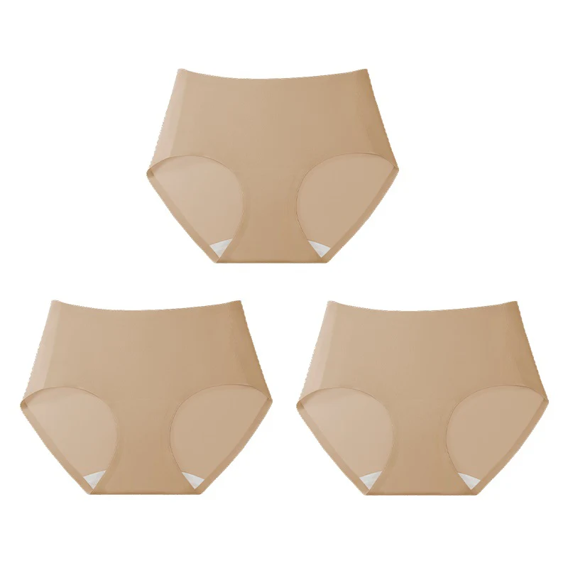 3pcs/Lot Summer Invisible Mid-waist Breathable Ice Silk Panties