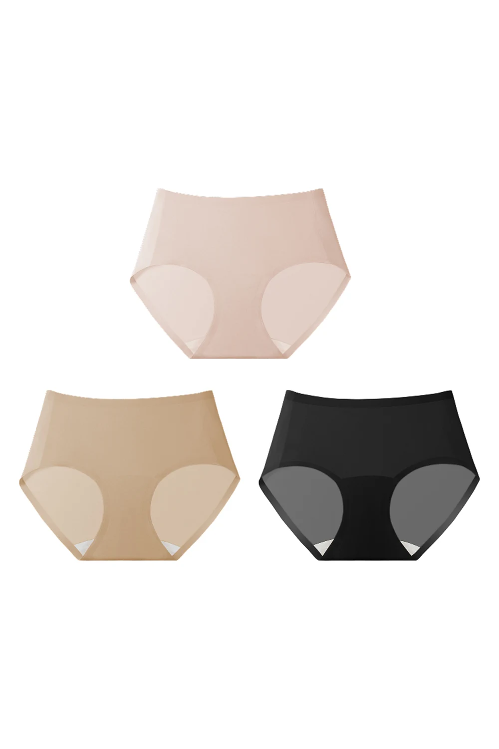 3pcs/Lot Summer Invisible Mid-waist Breathable Ice Silk Panties