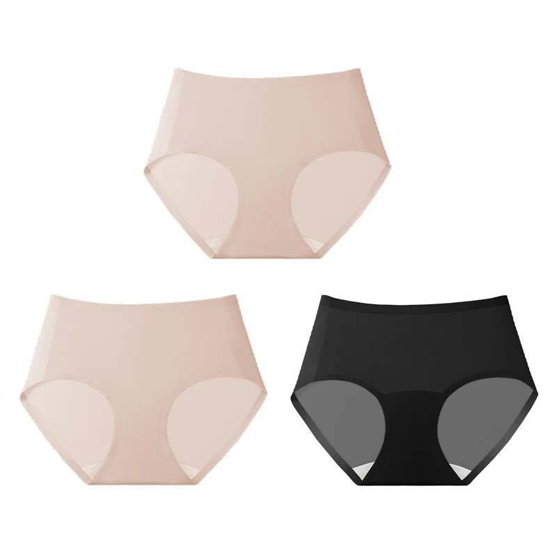 3pcs/Lot Summer Invisible Mid-waist Breathable Ice Silk Panties