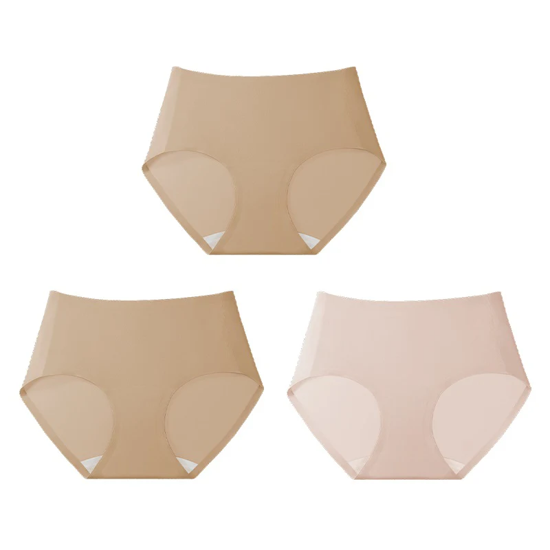 3pcs/Lot Summer Invisible Mid-waist Breathable Ice Silk Panties