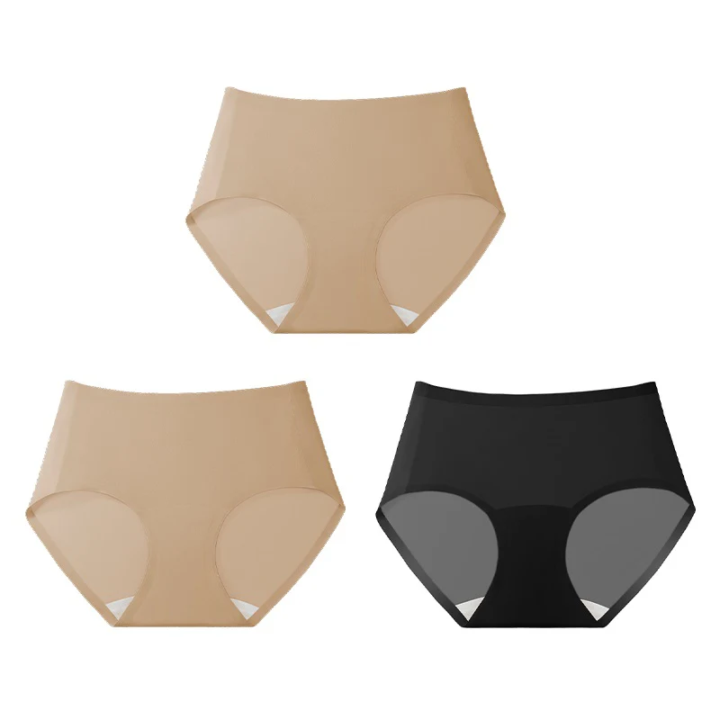 3pcs/Lot Summer Invisible Mid-waist Breathable Ice Silk Panties