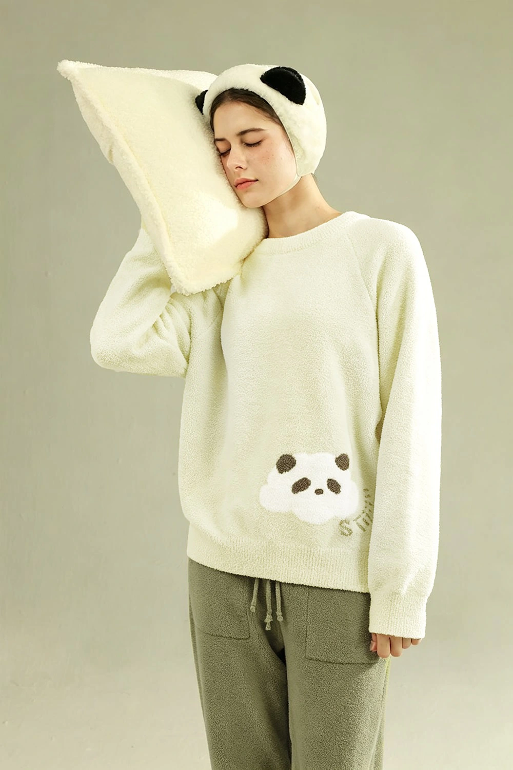Winter Panda Graphic Cute Pajamas Sets