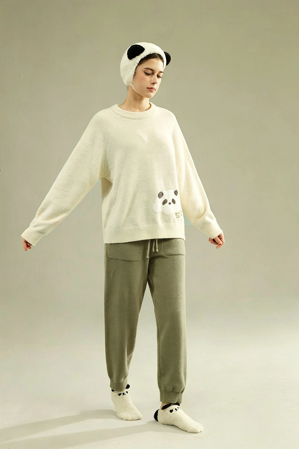 Winter Panda Graphic Cute Pajamas Sets