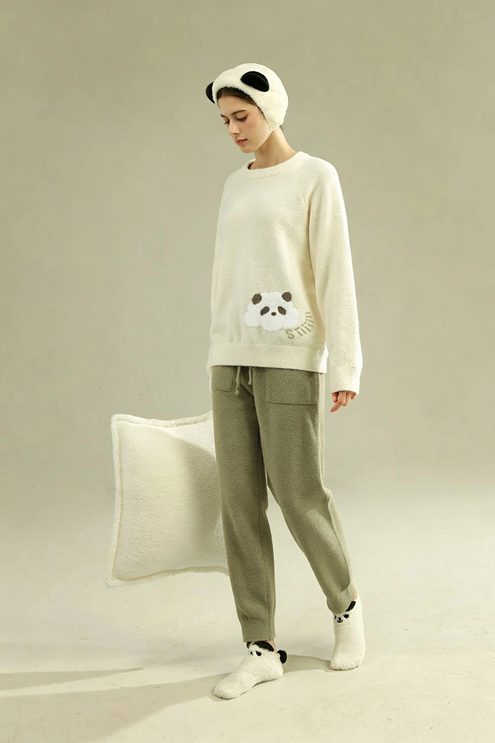 Winter Panda Graphic Cute Pajamas Sets