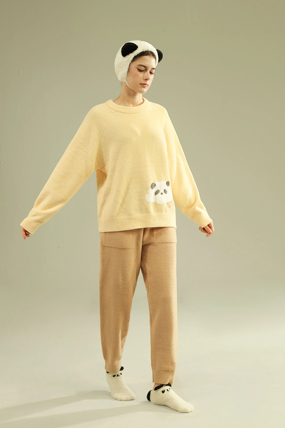 Winter Panda Graphic Cute Pajamas Sets