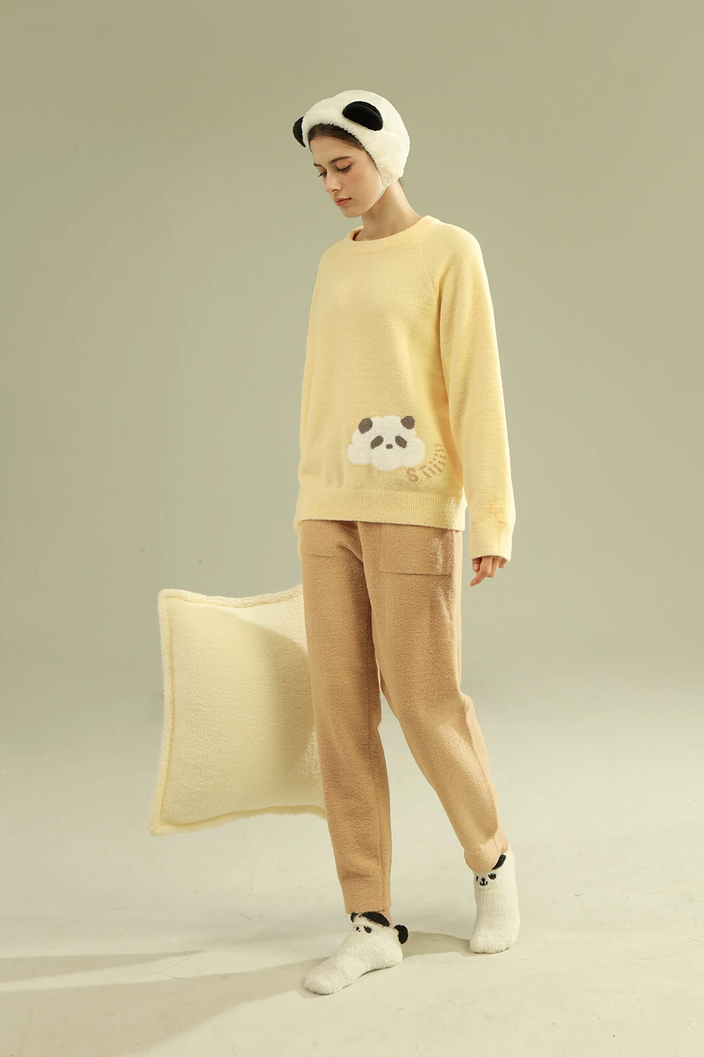 Winter Panda Graphic Cute Pajamas Sets