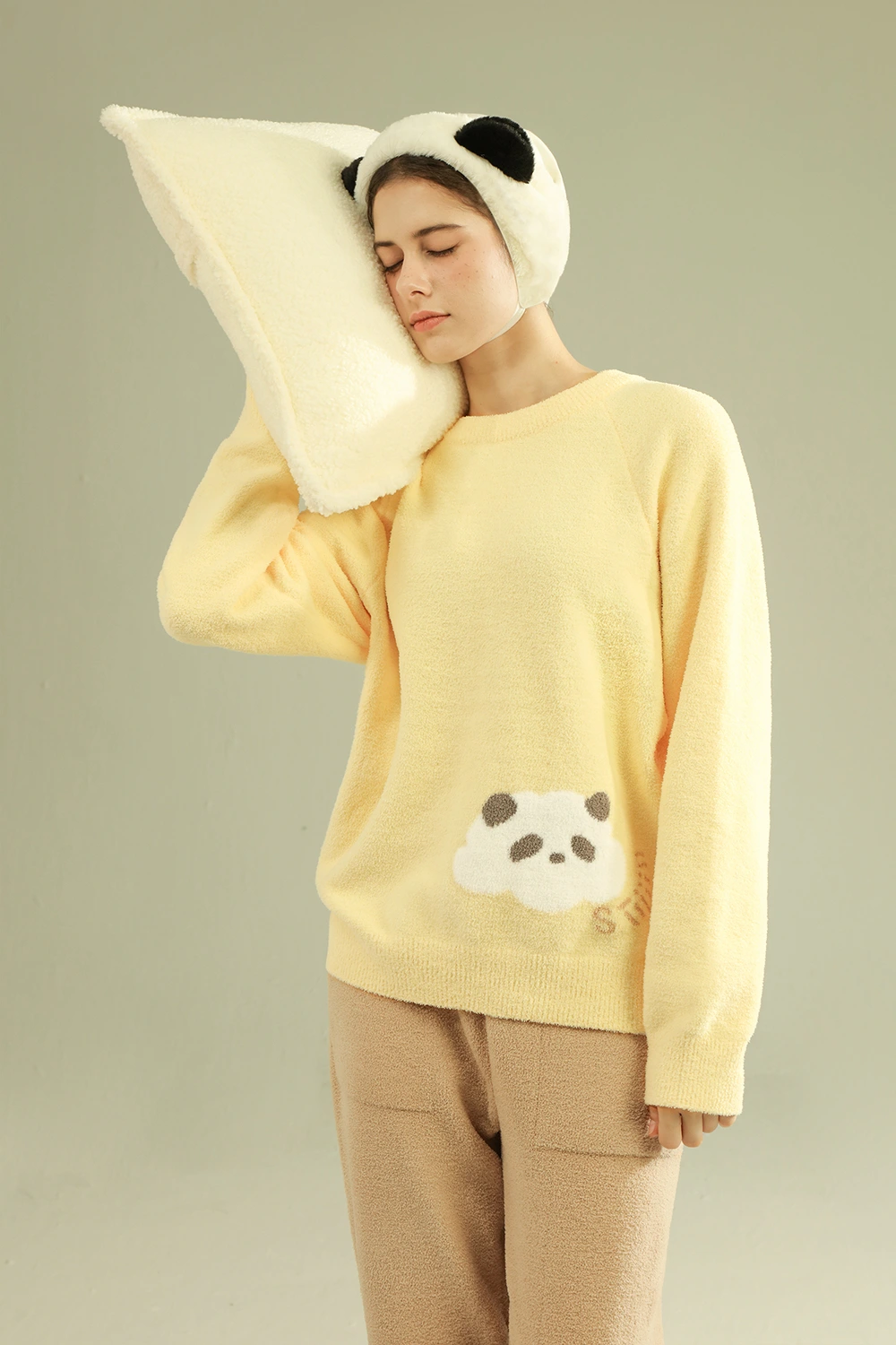 Winter Panda Graphic Cute Pajamas Sets