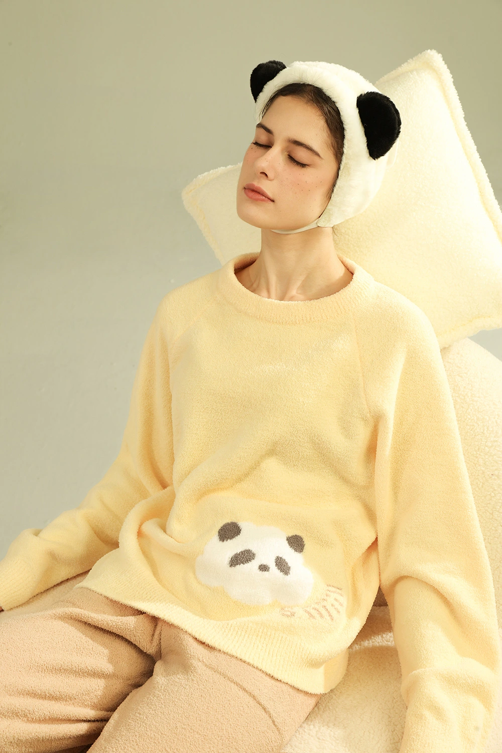 Winter Panda Graphic Cute Pajamas Sets