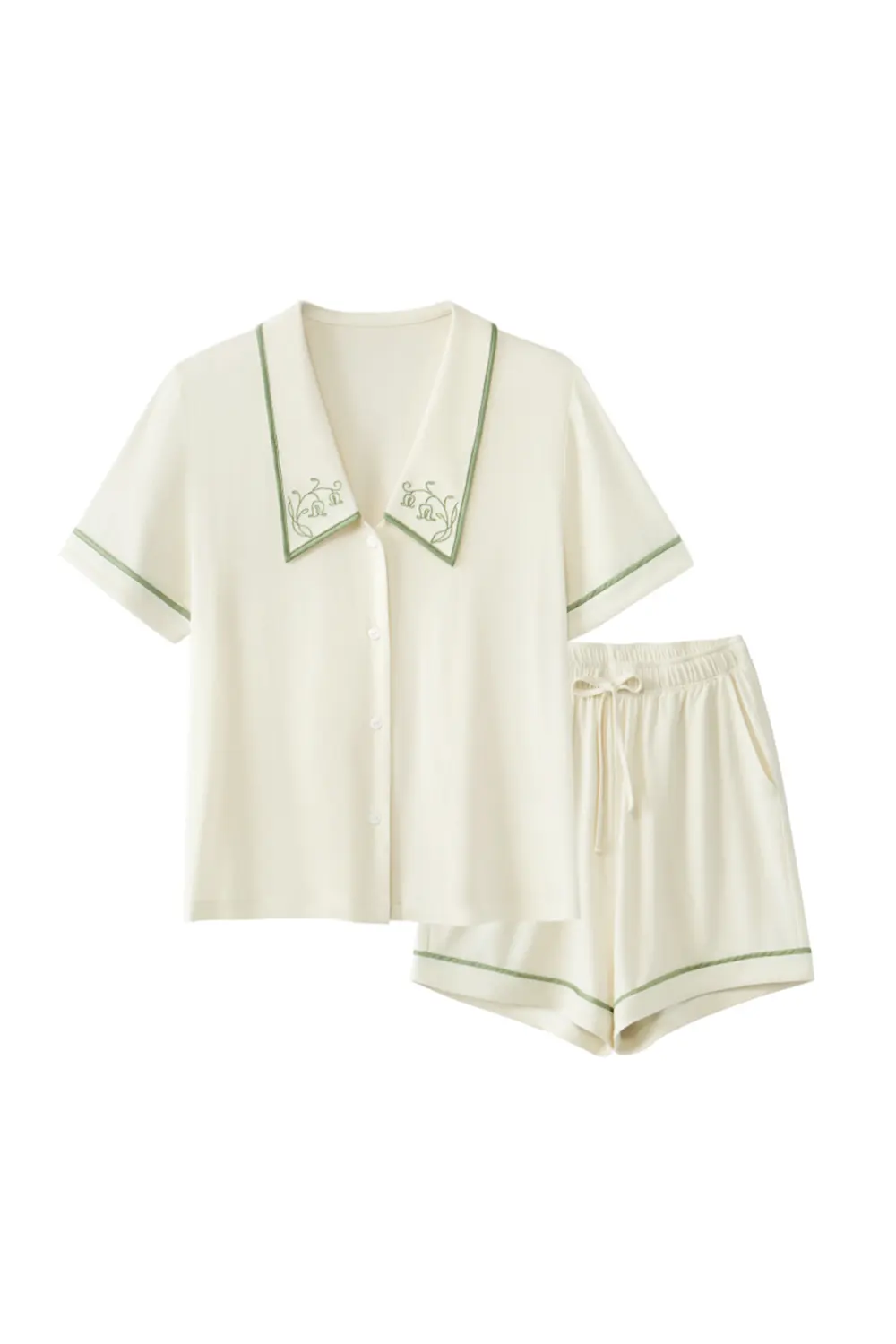 Modal Cooling Embroidery Pajamas Sets