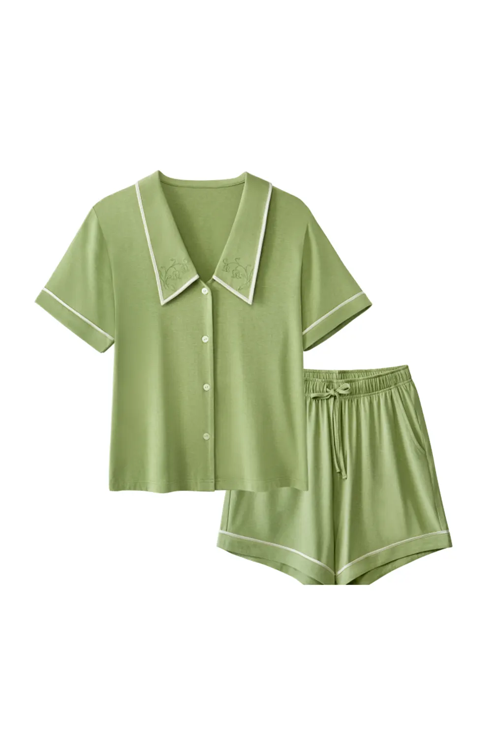 Modal Cooling Embroidery Pajamas Sets