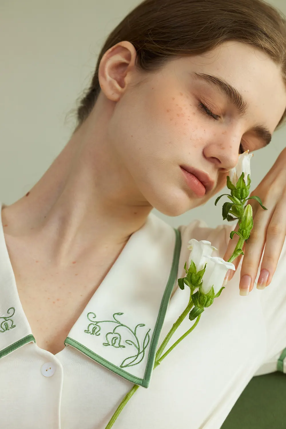 Modal Cooling Embroidery Pajamas Sets