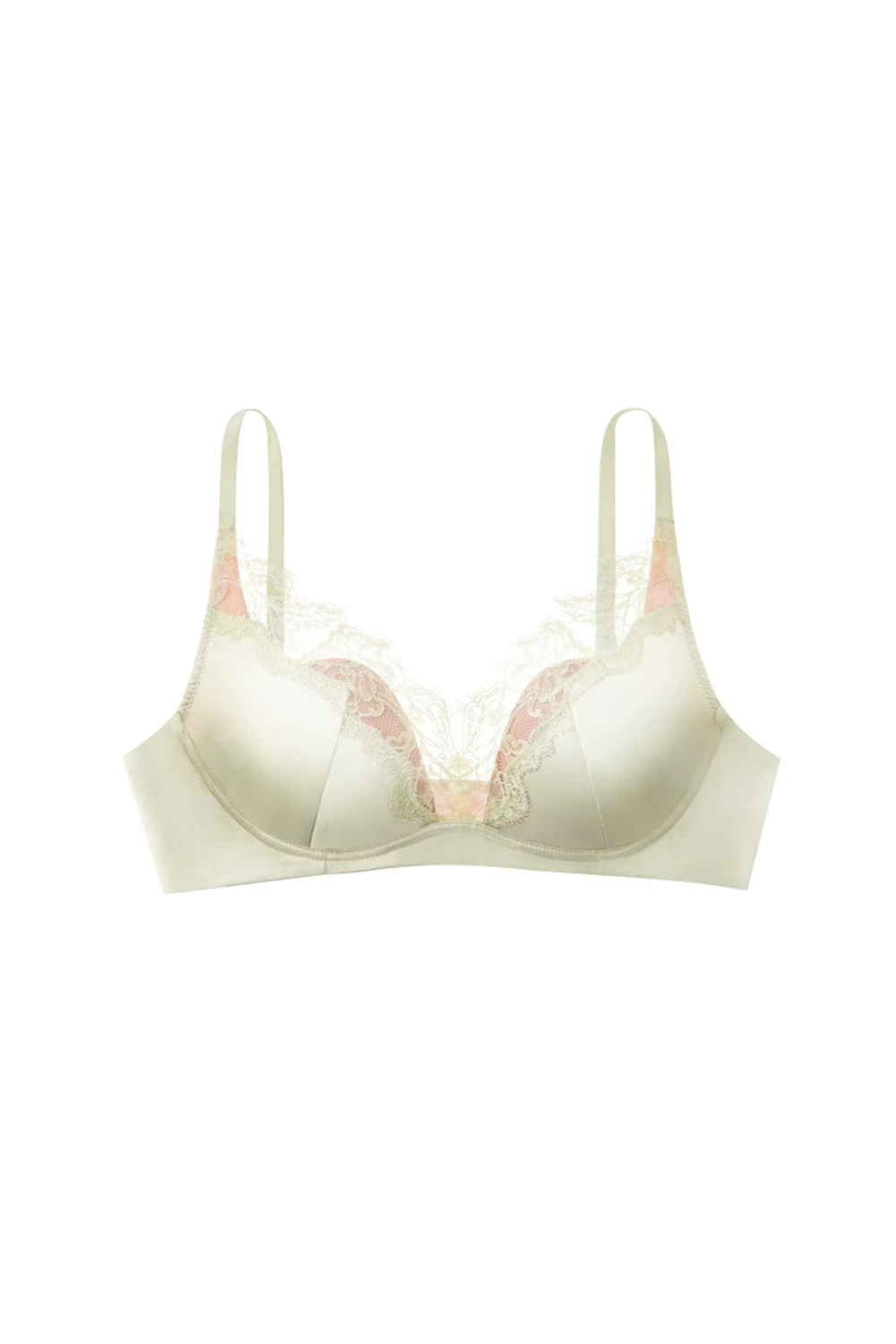 Satin Lace Deep V Bra-sujiin Official Store