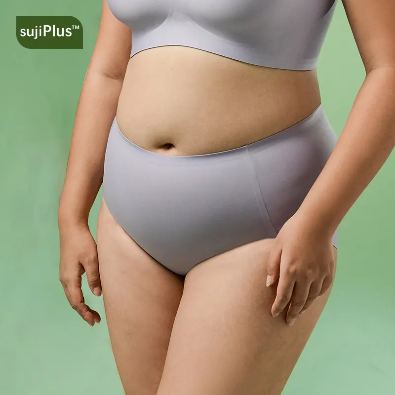 Plus Size Seamless Mid Rise Soft Panties