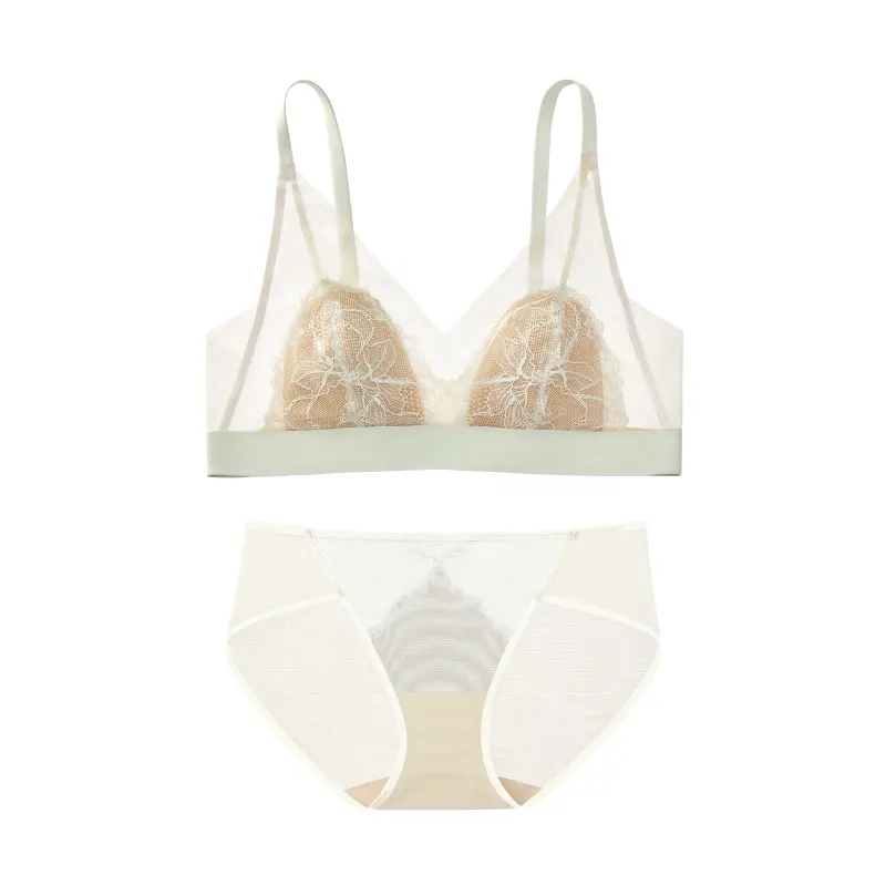 Summer Lace Thin Triangle Cup Bra and Panty Sets